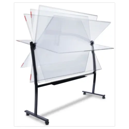 Tableau blanc pivotant et mobile effaçable à sec 120 x 150 cm photo du produit