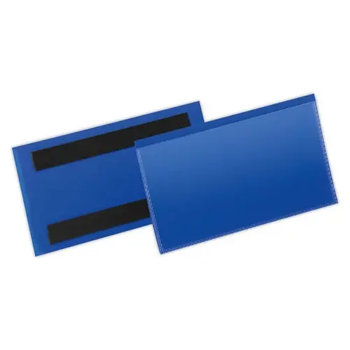 50 Pochettes porte-&eacute;tiquettes magn&eacute;tiques - 150 x 67 mm - Bleu - DURABLE photo du produit