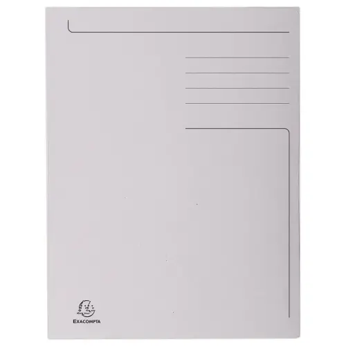 50 Chemises 3 rabats carton 280 g - Format A4 - gris - Exacompta photo du produit