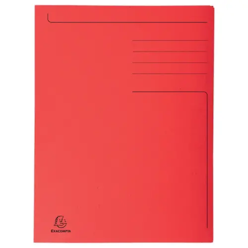 50 Chemises 3 rabats carton 280 g - Format A4 - rouge - Exacompta photo du produit