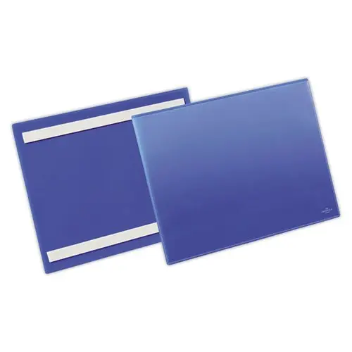 50 Pochettes porte-documents - A4 paysage - 2 bandes adhésives permanentes - Bleu - DURABLE photo du produit