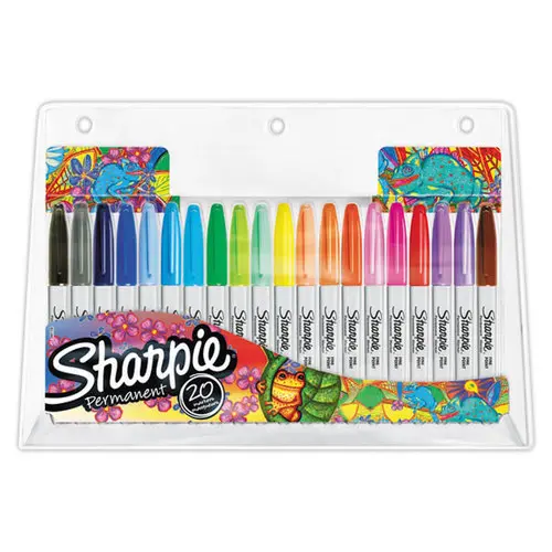 20 Marqueurs Permanents SHARPIE FINE - pointe conique 0.9mm photo du produit