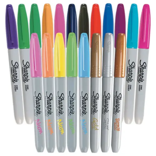 20 Marqueurs Permanents Sharpie FINE - pointe conique 0.9mm photo du produit