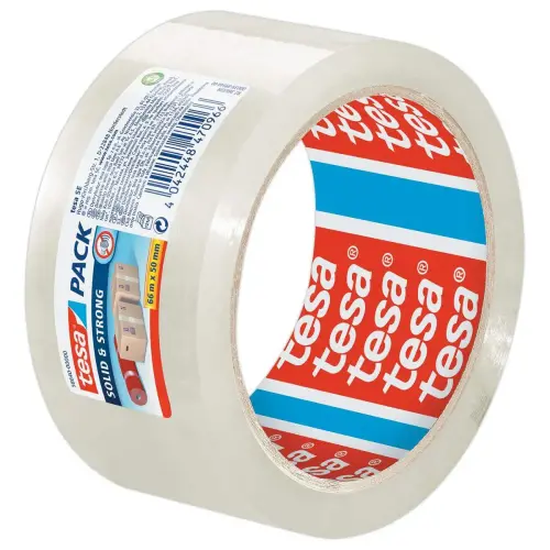 Rouleau d'adh&eacute;sif PP transparent SOLIDSTRONG - 66m x 50mm - TESA photo du produit