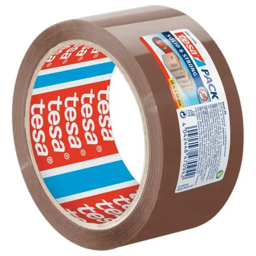 Rouleau d'adhésif PP havane Solidstrong - 66m x 50mm - Tesa photo du produit