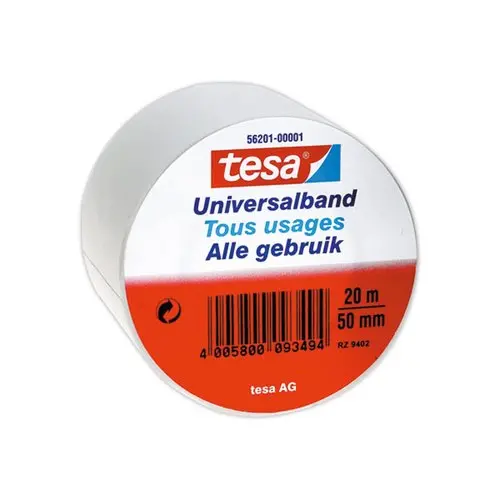 Rouleau d'adhésif PVC pour réparation TESA - 20m x 50mm Blanc photo du produit