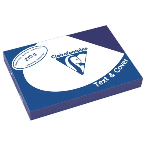 100 Couvertures grain cuir Text&Cover - A4 - 270g  - bleu fonc&eacute; - CLAIRFONTAINE photo du produit