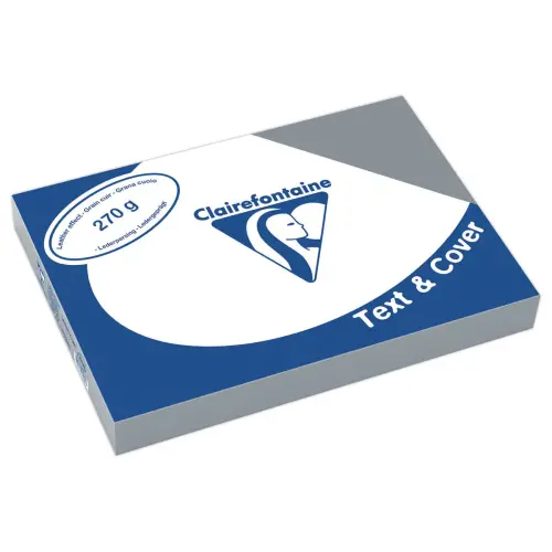 100 Couvertures grain cuir Text&Cover - A4 - 270g - gris - Clairefontaine photo du produit