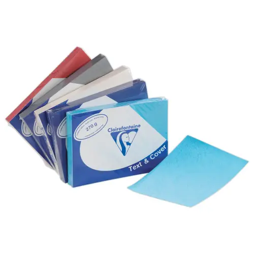 100 Couvertures grain cuir Text&Cover - A4 - 270g - gris - Clairefontaine photo du produit