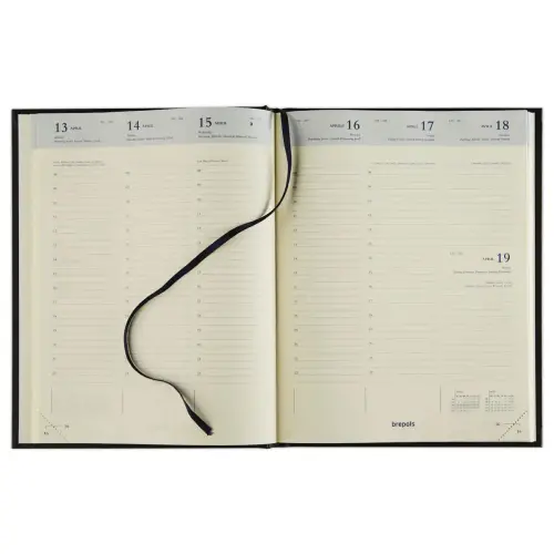 Agenda semainier de bureau cousu  Timing/Conc. 17,1x22 cm Noir - Janvier à décembre - BREPOLS photo du produit