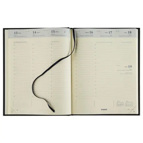 Agenda semainier de bureau cousu  Timing/Conc. 17,1x22 cm Noir - Janvier &agrave; d&eacute;cembre - BREPOLS photo du produit