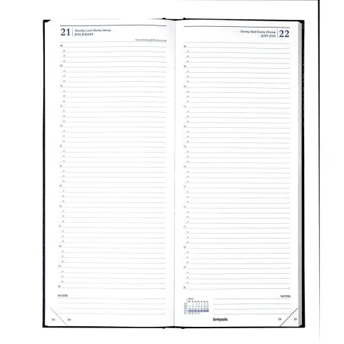 Agenda journalier  banque Saturnus Travers - 12,8x33 cm - Noir - Janvier &agrave; d&eacute;cembre - BREPOLS photo du produit
