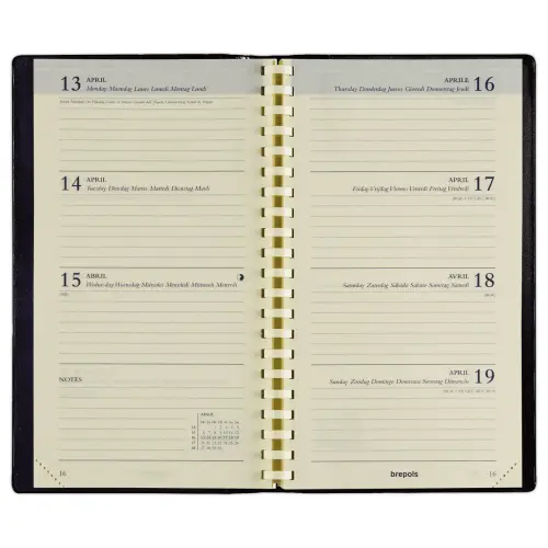 Agenda semainier poche spiralé Interplan 9x16 cm - Noir - Janvier à décembre - BREPOLS photo du produit
