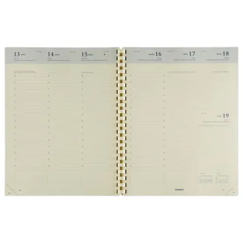 Recharge mill&eacute;sim&eacute; pour semainier spiral&eacute;  Concorde 21x27 cm - Janvier &agrave; d&eacute;cembre - BREPOLS photo du produit