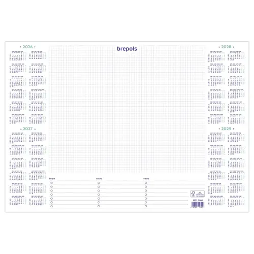 Bloc sous-main   50x35 cm - 50 feuilles - Janvier &agrave; d&eacute;cembre - BREPOLS photo du produit