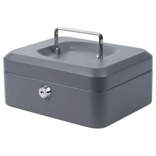 Caissette à monnaie avec serrure - 20 cm - Gris - Pavo photo du produit