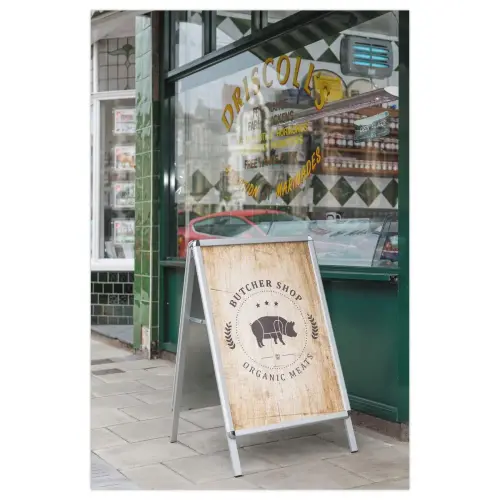 Porte-affiche double face "Stop trottoir" aluminium A1 photo du produit