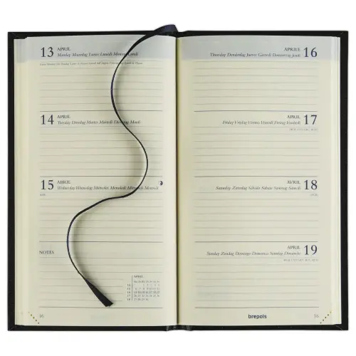 Agenda semainier poche cousu Interplan 9 x 16 cm - Noir - Janv/Déc - BREPOLS photo du produit