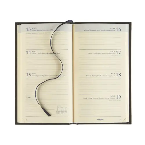 Agenda semainier poche cousu Interplan 9 x 16 cm - Noir - Janv/D&eacute;c - BREPOLS photo du produit