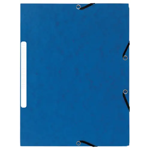 10 Chemises 3 rabats à élastiques - Dos 1,5 cm - Bleu - Exacompta photo du produit