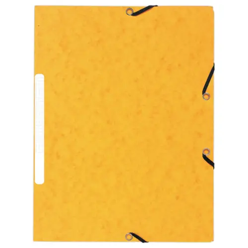 10 Chemises 3 rabats à élastiques - Dos 1,5 cm - Jaune - Exacompta photo du produit