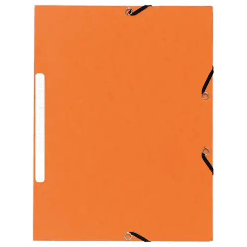 10 Chemises 3 rabats &agrave; &eacute;lastiques - Dos de 1,5 cm - Orange - Exacompta photo du produit