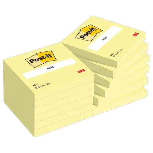 Notes repositionnables - 76 x 76 mm - Jaune pastel - Post-It photo du produit