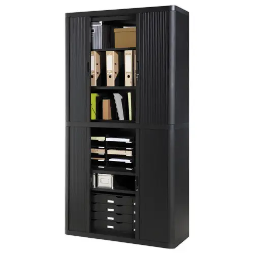 Armoire rideaux EasyOffice - Noir - Paperflow photo du produit
