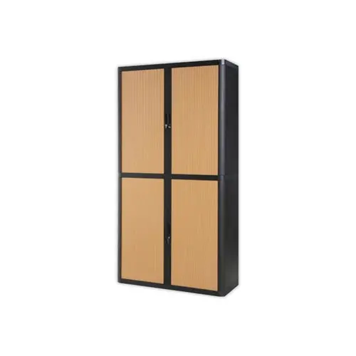 Armoire rideaux EasyOffice - Noir et hêtre - PAPERFLOW photo du produit