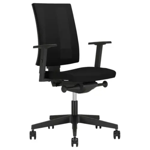 Siège de bureau synchrone Navigo - Noir et mesh - Accotoirs 2D photo du produit