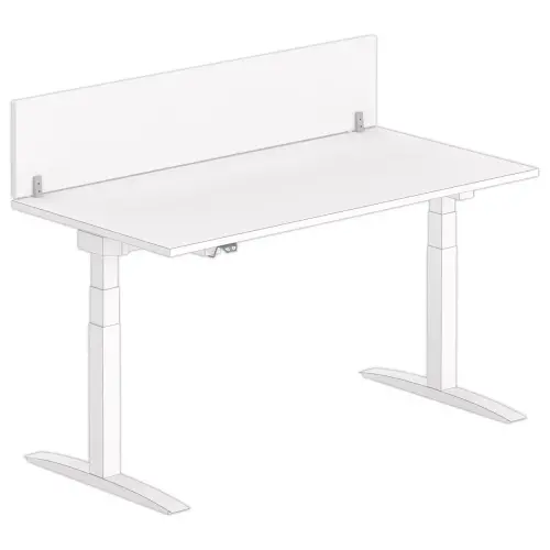 Cloisonnette pour bureau L. 160 blanc/alu photo du produit