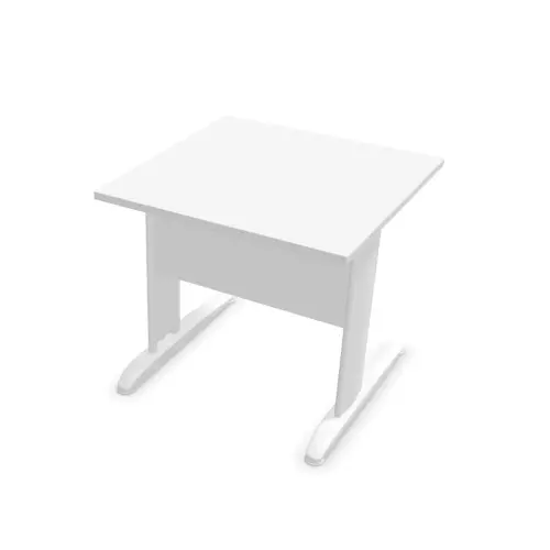 Table 80 x 80 blanc - pieds blanc photo du produit