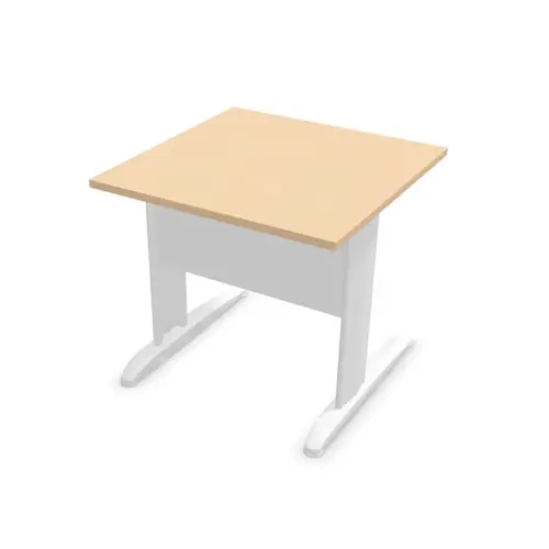 Table 80 x 80 h&ecirc;tre - pieds blanc photo du produit