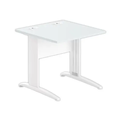 Table 80 x 80 gris - pieds blanc photo du produit