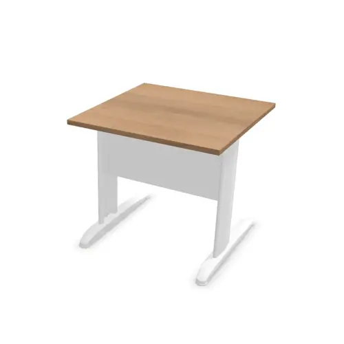 Table 80 x 80 noyer - pieds blanc photo du produit