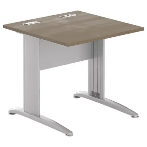 Table 80 x 80 noyer - pieds aluminium photo du produit