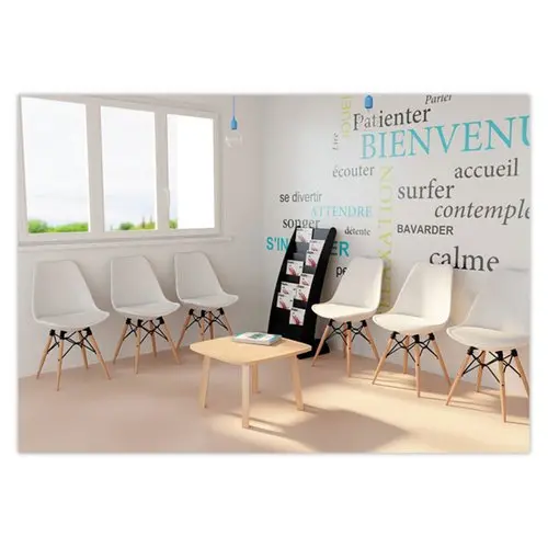 2 Chaises DOGEWOOD pied hêtre assise blanche montées photo du produit