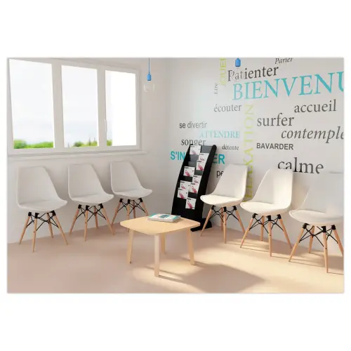 2 Chaises DOGEWOOD pied hêtre assise blanche montées photo du produit