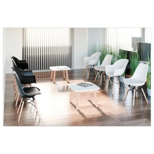 2 Fauteuils WISEMAN pied hêtre assise blanche photo du produit