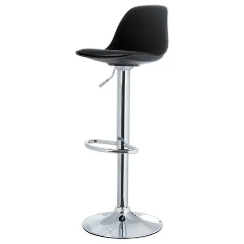 2 Tabourets BOBBA pied alu assise noire photo du produit