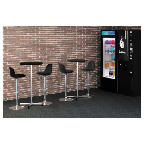 2 Tabourets BOBBA pied alu assise noire photo du produit