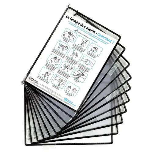 10 Poches &agrave; pivot antimicrobiennes Acier noir photo du produit