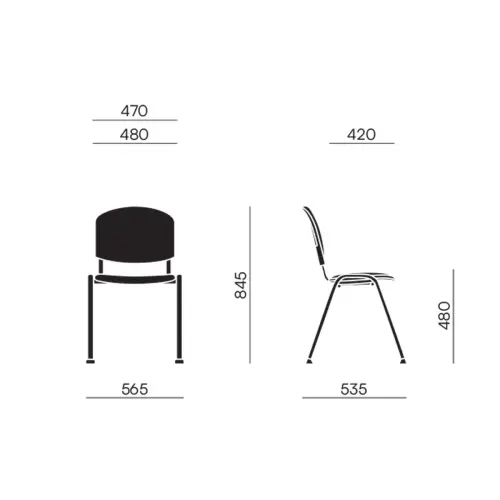 Chaise confort Iso - Gris photo du produit