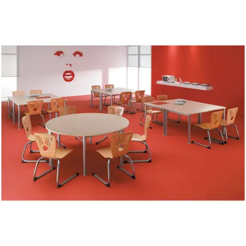 Table 160 x 80 blanc - pieds aluminium photo du produit