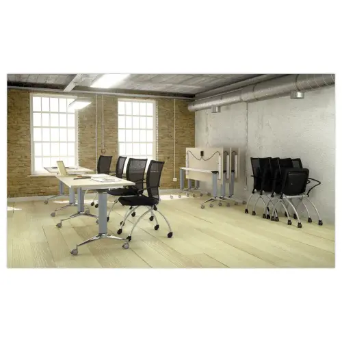 Table rabattable avec roulettes - 150x70 - Hêtre/alu photo du produit