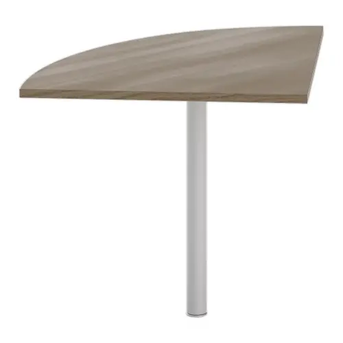 Angle liaison bureau 1 pied noyer/alu photo du produit