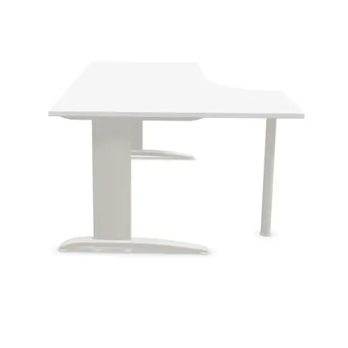 Bureau BUENOS AIRES compact retour à gauche blanc/alu, L180 photo du produit