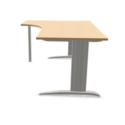 Bureau BUENOS AIRES compact retour &agrave; gauche h&ecirc;tre/alu, L180 photo du produit