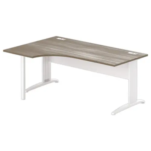 Bureau BUENOS AIRES compact retour à gauche noyer/blanc, L180 photo du produit