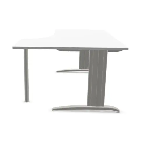 Bureau BUENOS AIRES compact retour à droite blanc/alu, L180 photo du produit